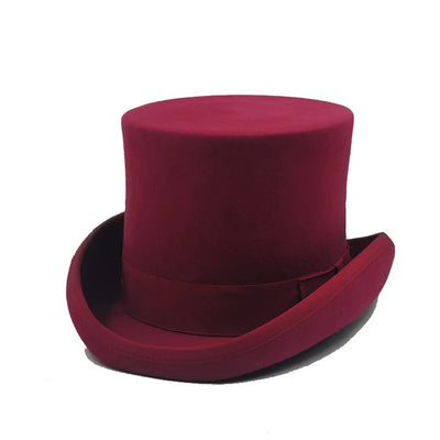 Men Top hat Magician Presidential high hat British jazz top hats male gentleman flat felt hat 2024 sombrero de copa británico