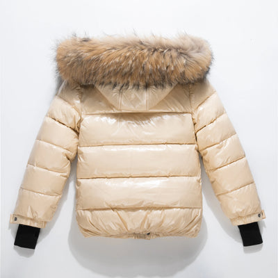 2024 Children Boy Winter Down Jacket Real Fur Waterproof Shiny Girl Winter Coat 1-14 Year Kids Teenager Outerwear Toddler Outfit