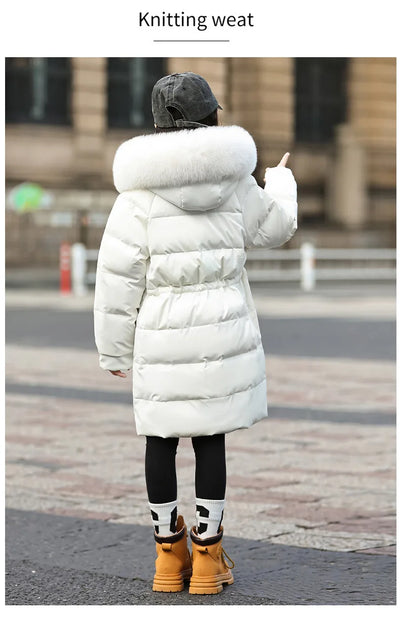 2024 Winter Thicken warm Down jacket Girls clothing kids toddler girl clothes Parka Hooded Children Outerwear Coats snow suit