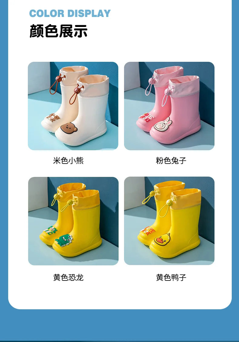 EVA Waterproof Rain Shoes Kids Infant Rain Boots Non-slip Baby Sneaker Cartoon Boy Girl Toddler Waterproof Children Shoes Summer