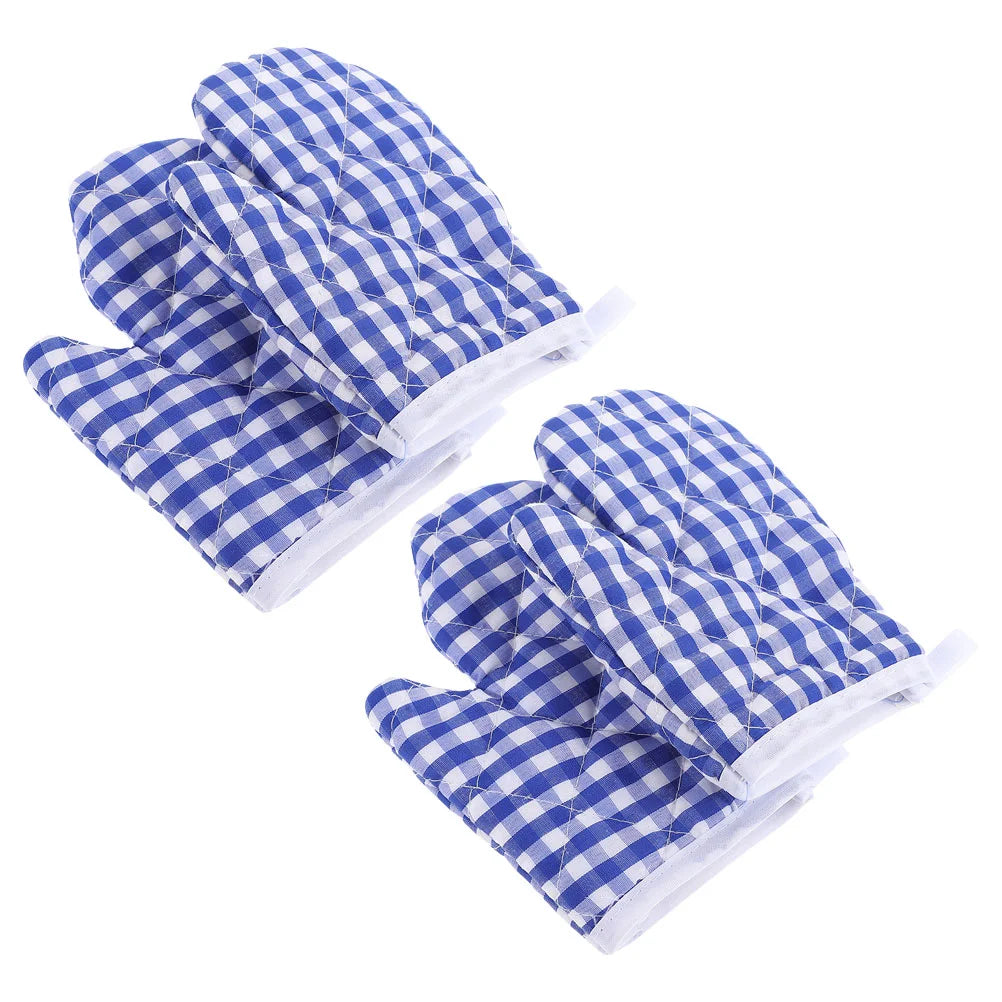 4 Pcs Children's Oven Mitts Kids Toys Kitchen Gloves Thicken Hot for Cooking Polyester Toddler Heat Insulated Baking