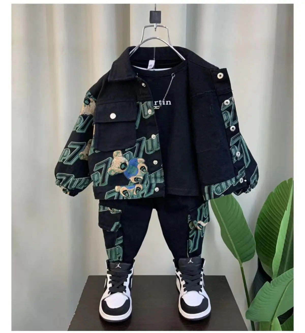 Kids Boys Set outfit Suit Spring Autumn Denim Jackets Fashion Sportswear Suit Children's Clothing Boy's Baby Top Pants 2PCS 2024