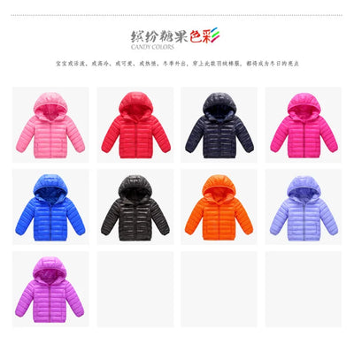 Autumn Winter Kids Down Jackets For Girls Children Clothes Warm  Coats For Boys Toddler Girls Outerwear Clothes 2-12 Years