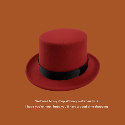 Men Top hat Magician Presidential high hat British jazz top hats male gentleman flat felt hat 2024 sombrero de copa británico